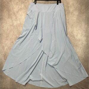 Halara Breezeful High Waisted Split Maxi Casual Skirt 2-in-1 Flowy Blue Sz XL